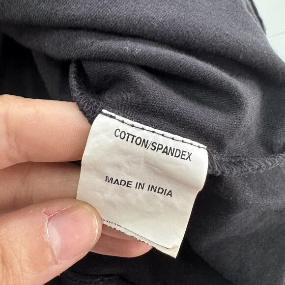 eShakti Dress Womens 0 Black Fit Flare Keyhole Cotton Spandex Short Sleeve - Picture 4 of 7